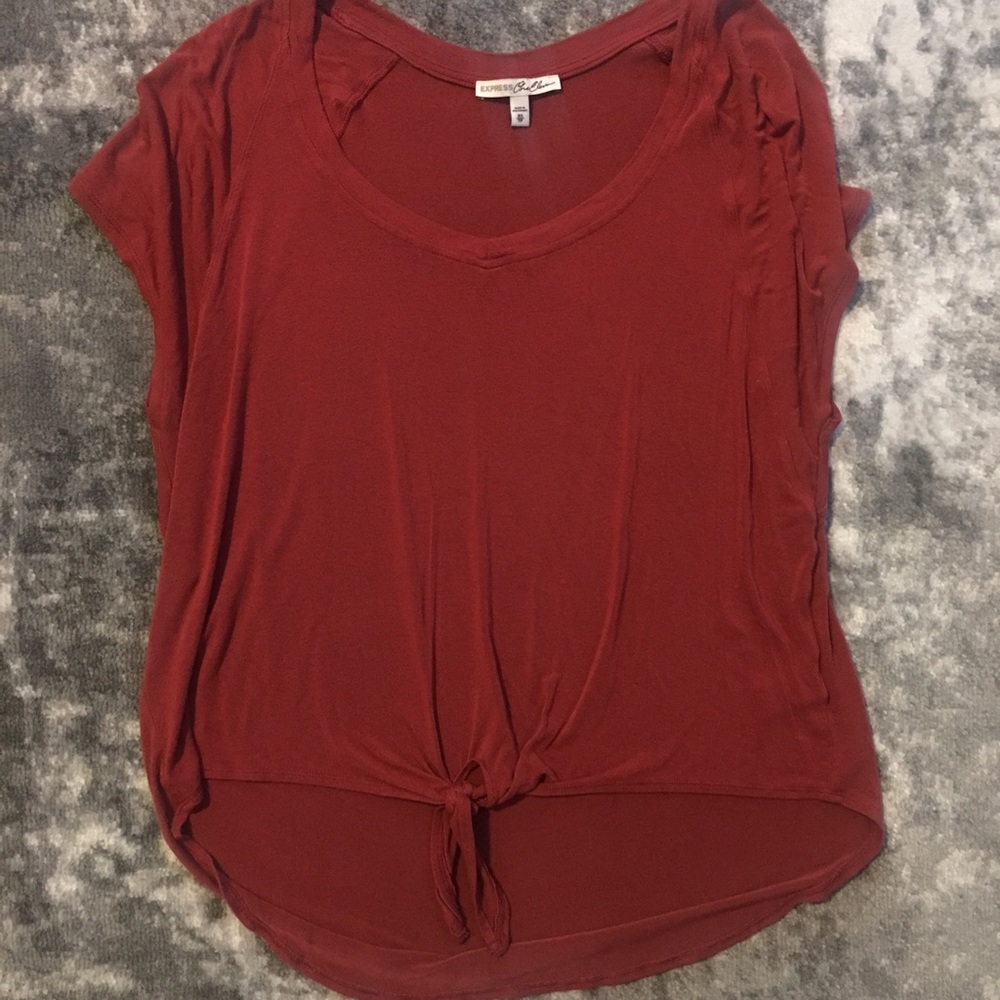 Orange t shirt with tie front